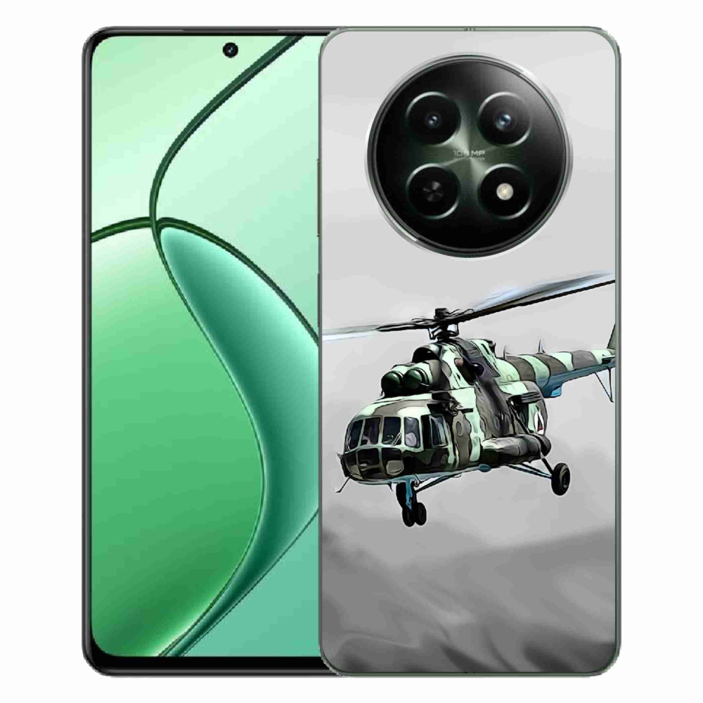 Zselés borítás mmCase a Realme 12 5G/12x 5G számára - katonai helikopter