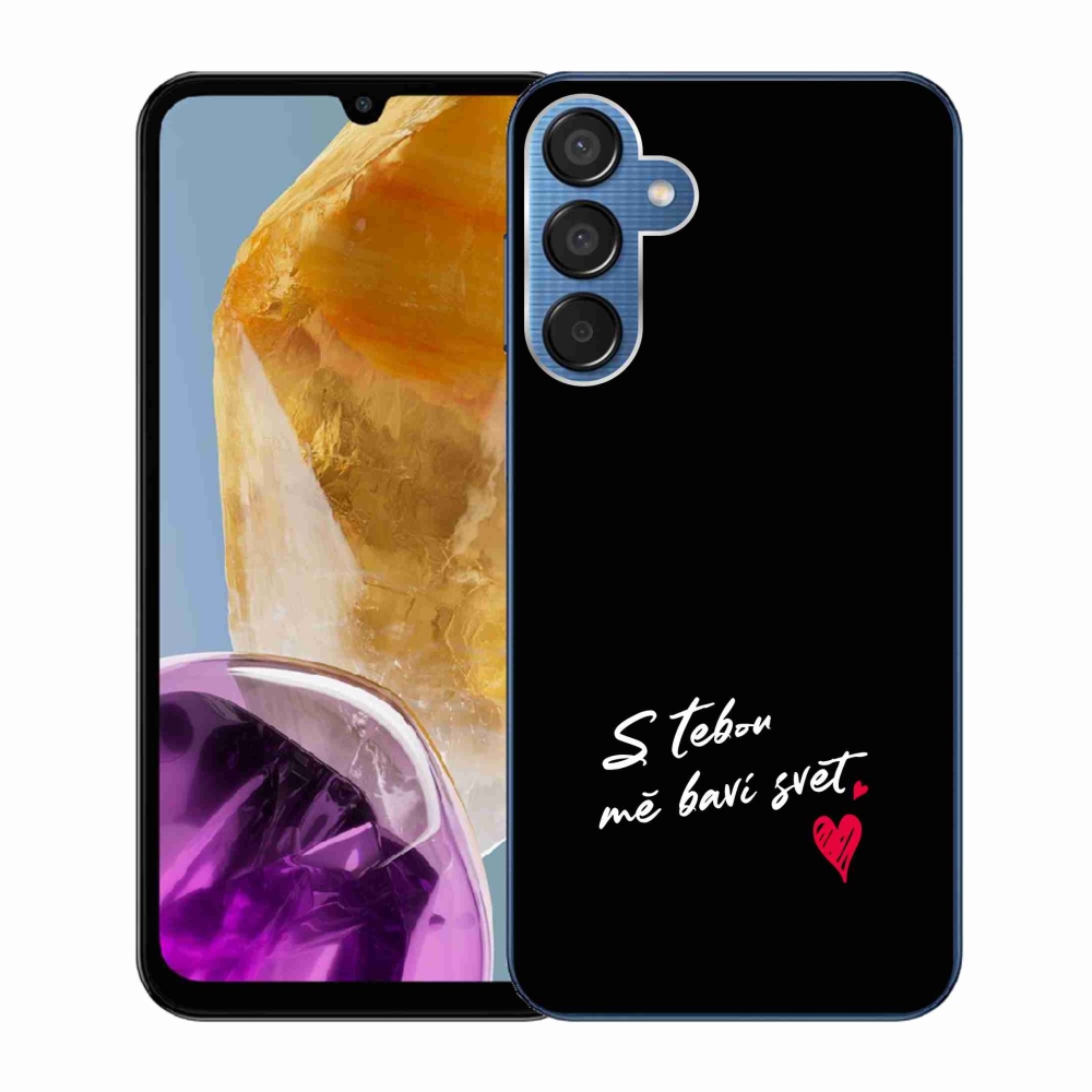 Gél borító mmCase Samsung Galaxy M15 5G - text in love 1 fekete háttér