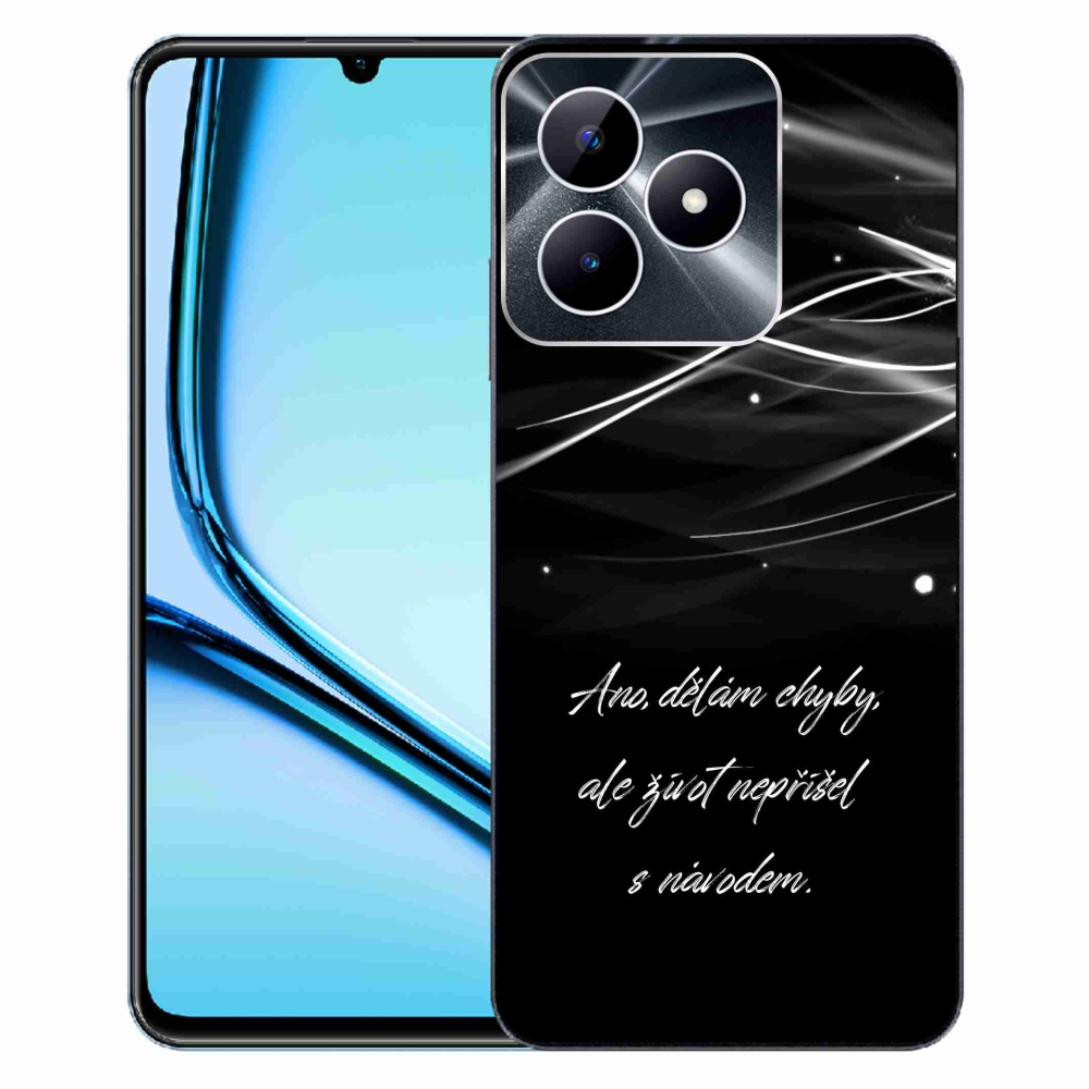 Zselés borító mmCase a Realme Note 50 készülékhez - idézem fekete háttérrel