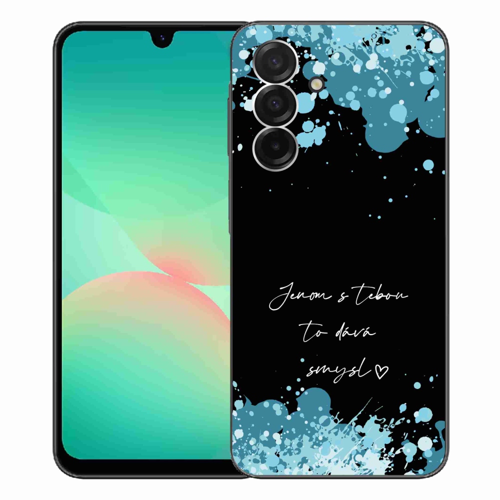 Gél borító mmCase Samsung Galaxy A26 5G - szerelmes szöveg fekete háttérrel