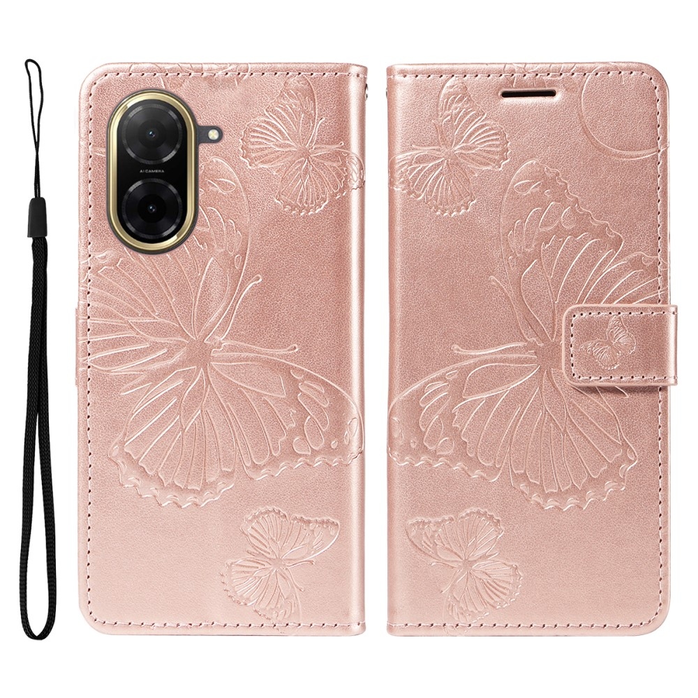 Nagy pillangó könyv tok Xiaomi Redmi A5 (171.7x77.8x8.3mm) - rózsaarany színben