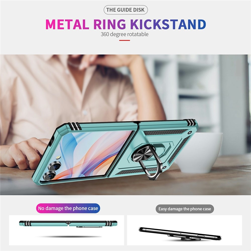 Gyűrűálló borítás Samsung Galaxy Z Flip7 5G készülékhez - kék-zöld