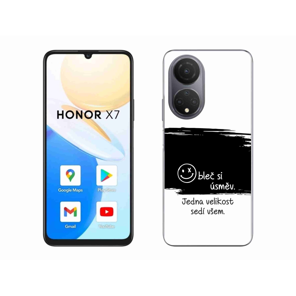 Gél borító mmCase a Honor X7-hez - vicces szöveg 8 fekete-fehér háttérrel
