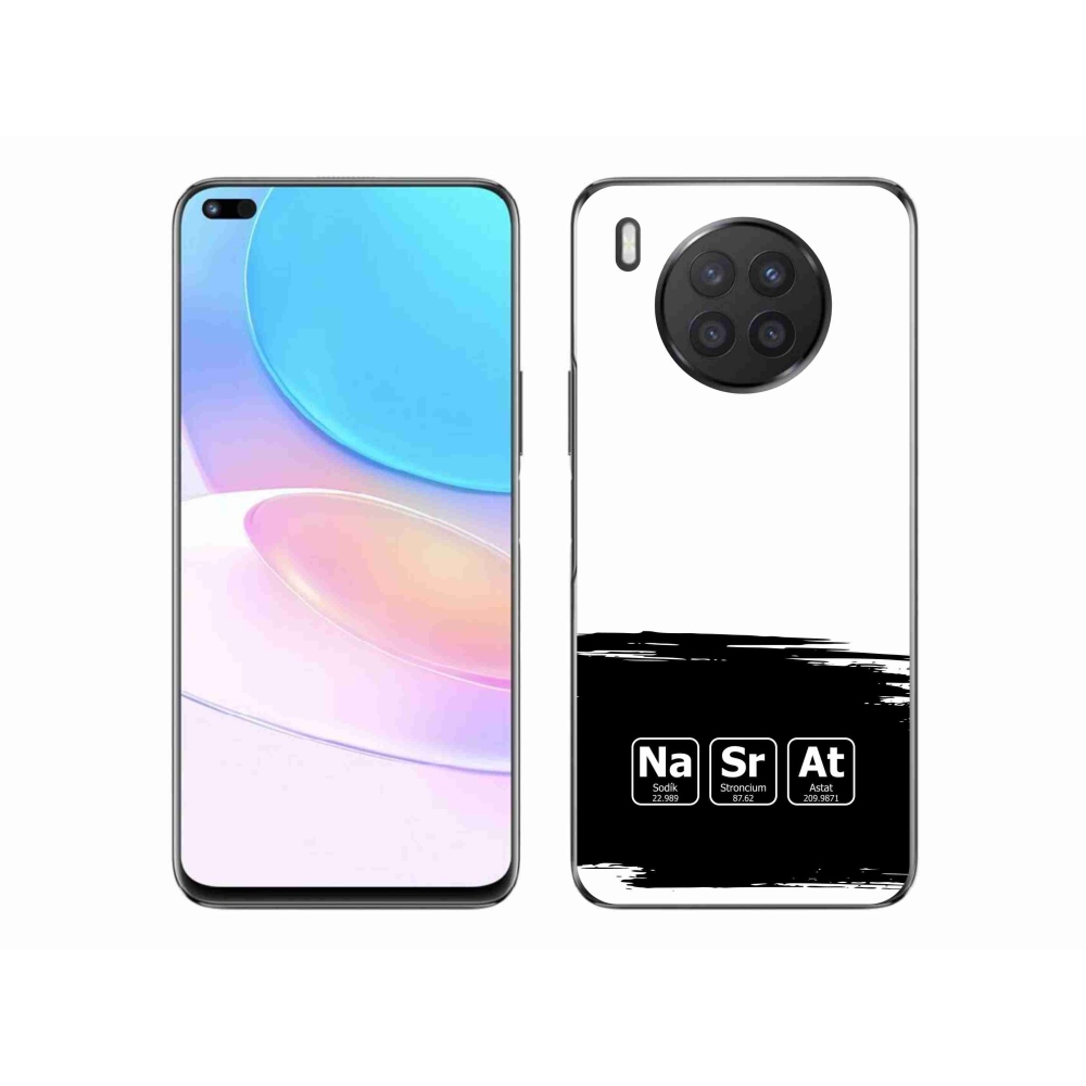 Gél borító mmCase a Honor 50 Lite készülékhez - kémiai elemek fekete és fehér háttérrel