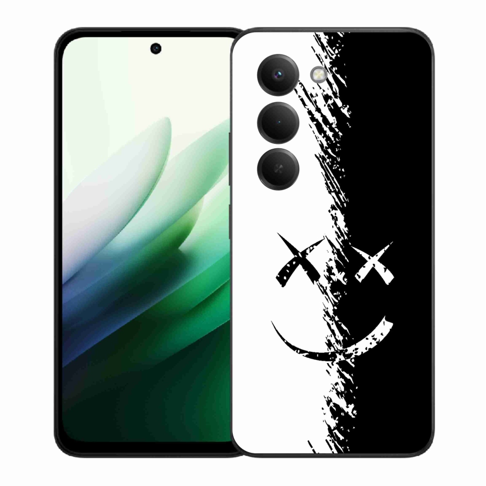 Gél borítás mmCase a Xiaomi Redmi 15 5G-hez - fekete-fehér mosolygó