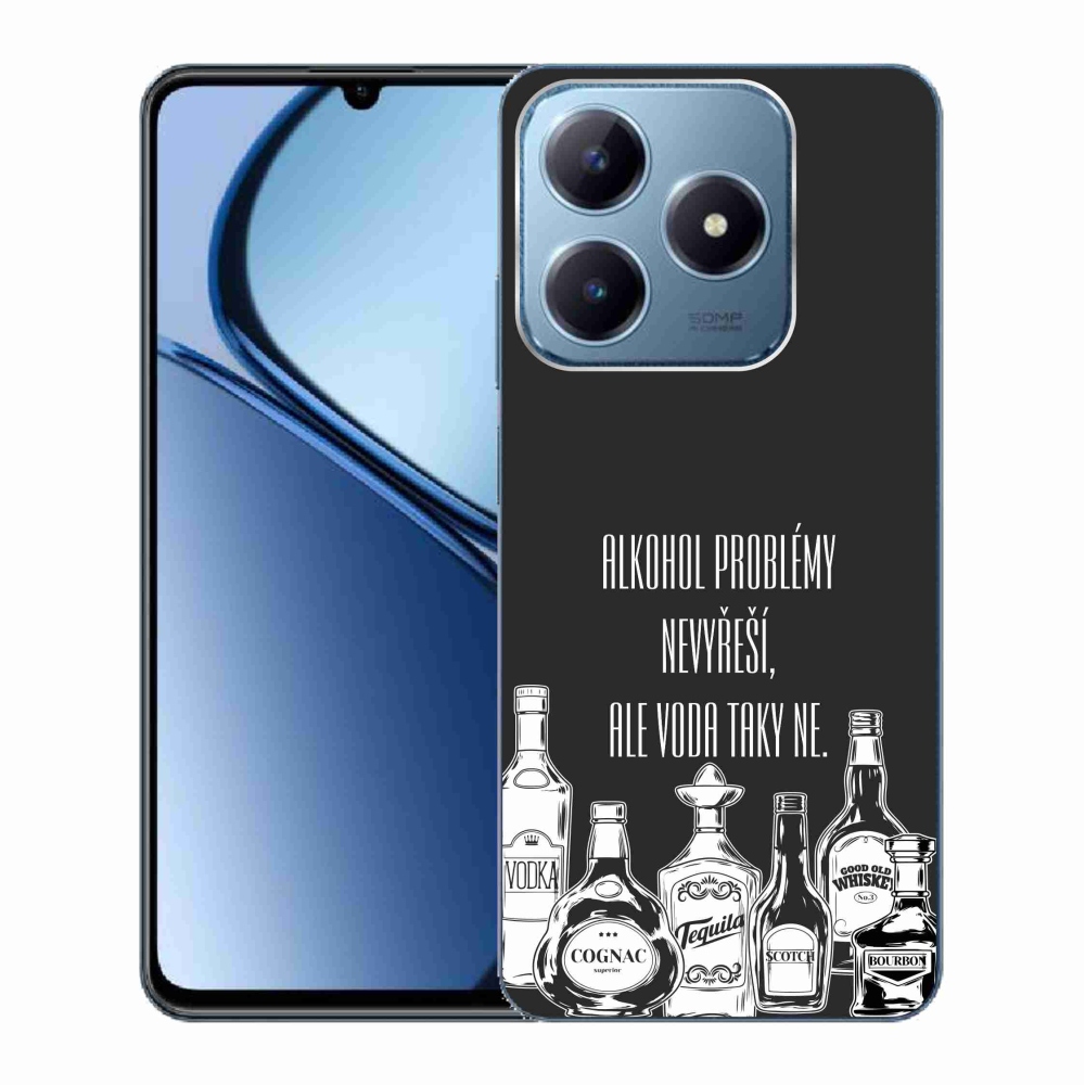 Gél borító mmCase a Realme C63 készülékhez - vicces szöveg fekete háttérrel