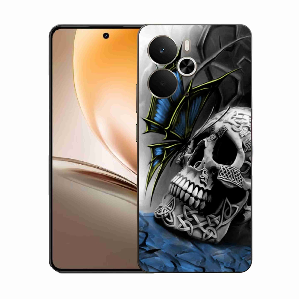 Gél borítás mmCase a Realme 14 5G/14T 5G készülékhez - pillangó és koponya