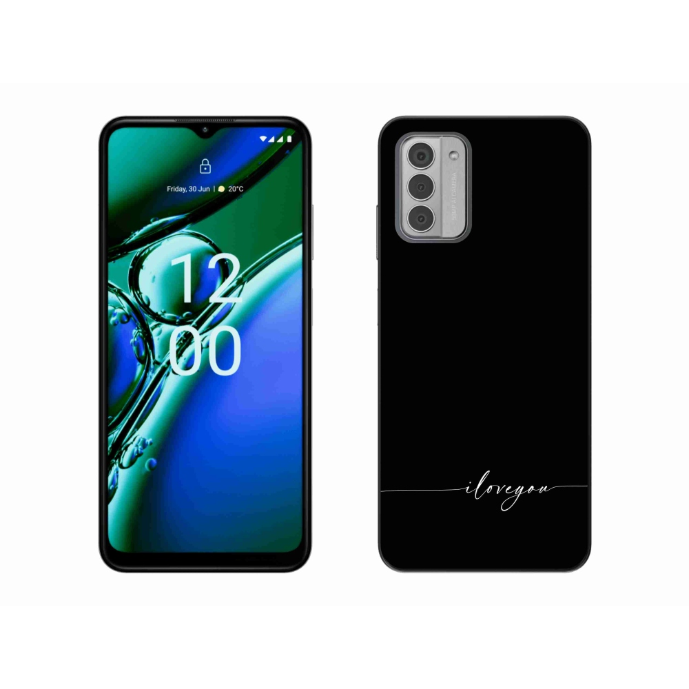 Zselés borítás mmCase a Nokia G42 készülékhez - Szeretlek fekete háttérrel