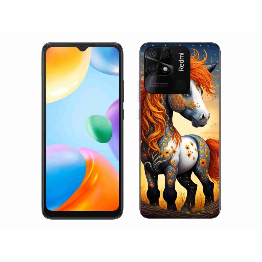 Gél borító mmCase a Xiaomi Redmi 10C-hez - színes póni