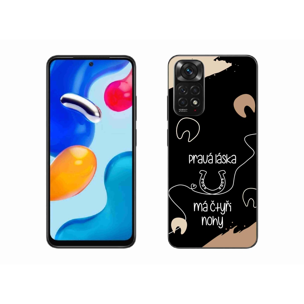 Gél borítás mmCase a Xiaomi Redmi Note 11 4G-hez - ló motívum fekete háttérrel
