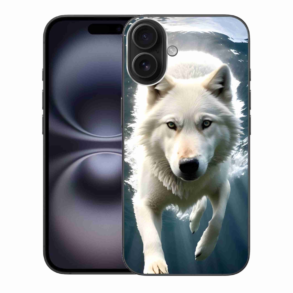 Gél védőburkolat mmCase iPhone 16 Plus készülékhez - fehér farkas