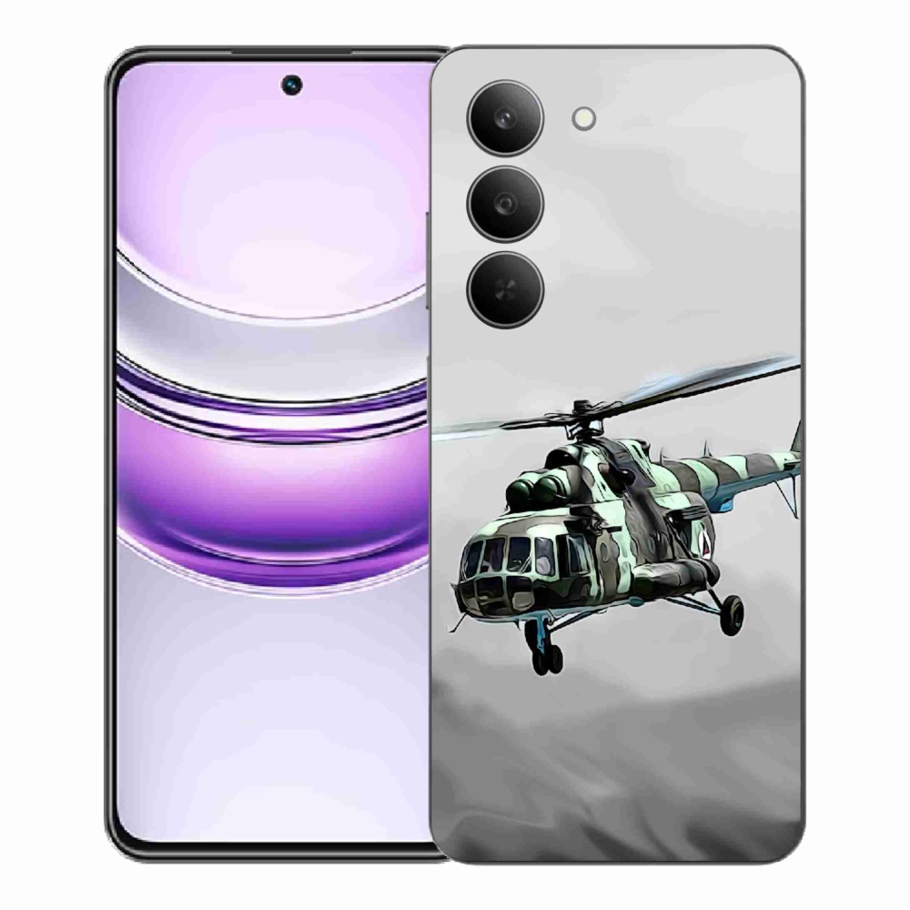 Zselés borítás mmCase a Realme 14x 5G-hez - katonai helikopterhez