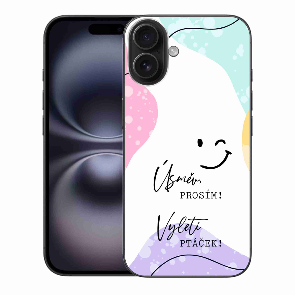 Gél borítás mmCase iPhone 16 Plus készülékhez - vicces szöveg 4 fehér háttér