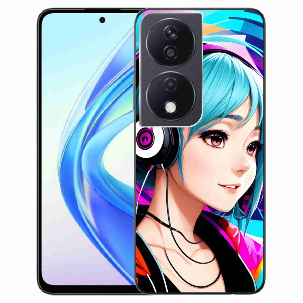 Gél borító mmCase a Honor X7b/Honor 90 Smart - lány fejhallgatóval