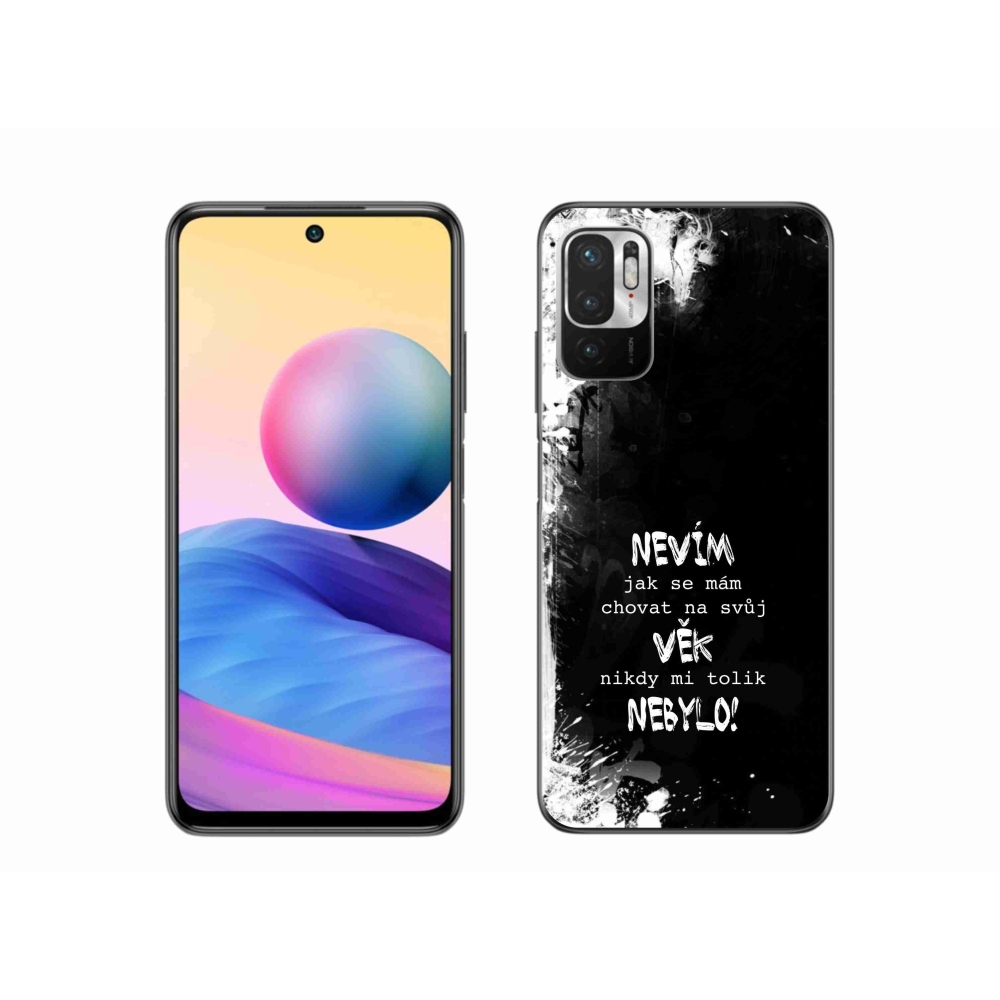 Gél borító mmCase a Xiaomi Redmi Note 10 5G-hez - vicces szöveg 14 fekete háttérrel