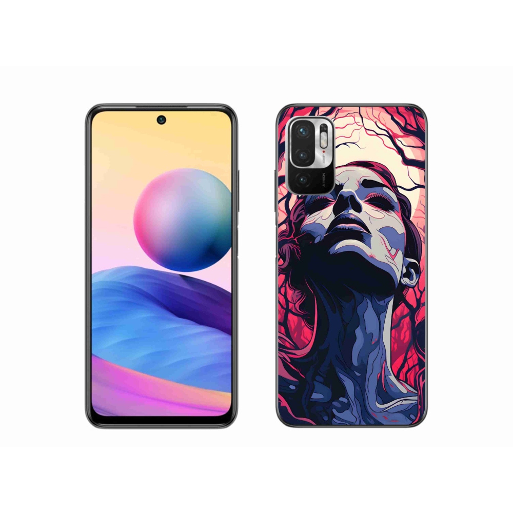 Gél borítás mmCase a Xiaomi Redmi Note 10 5G-hez - absztrakt arc