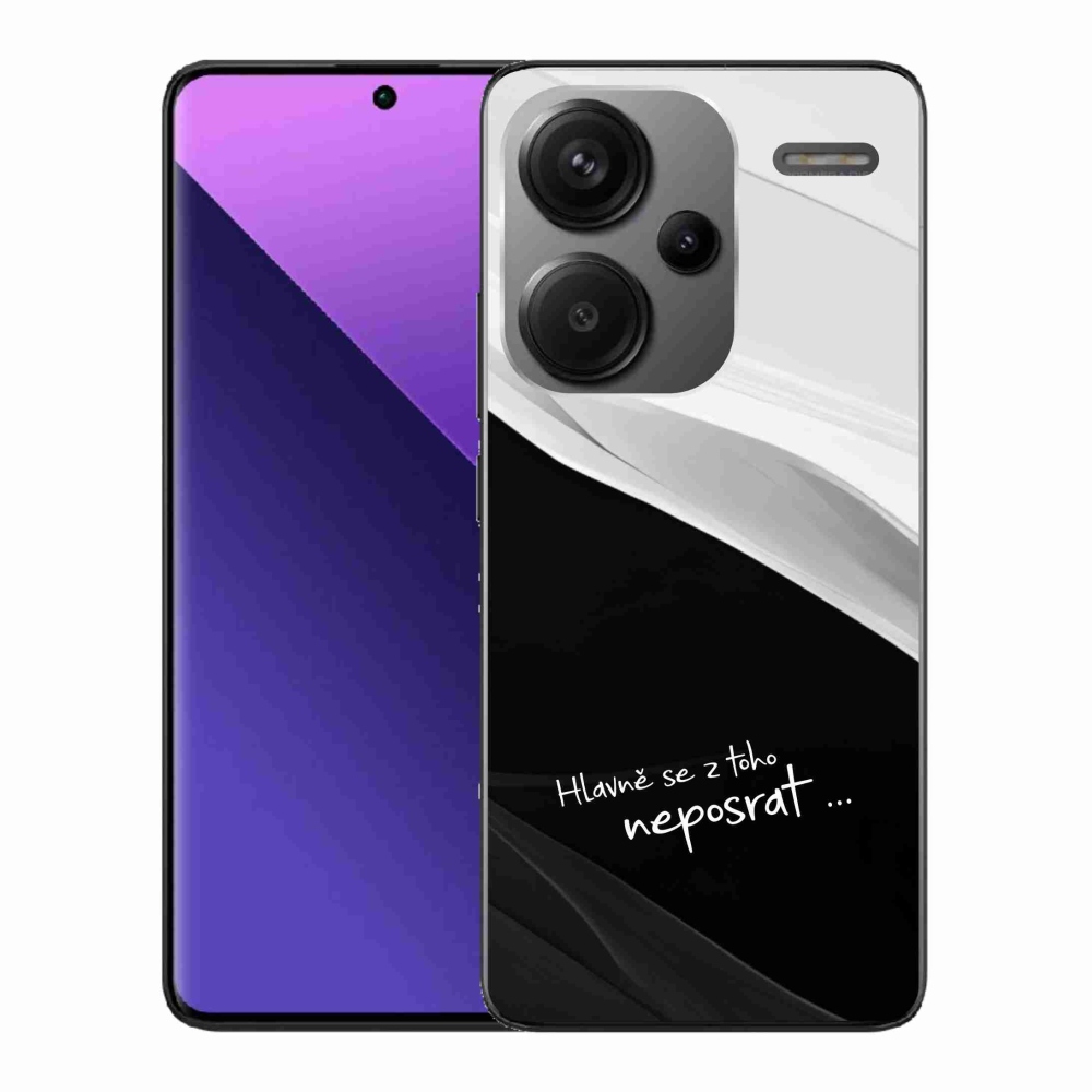 Gél borító mmCase a Xiaomi Redmi Note 13 Pro+ 5G számára - vicces szöveg 13 fekete és fehér háttérrel