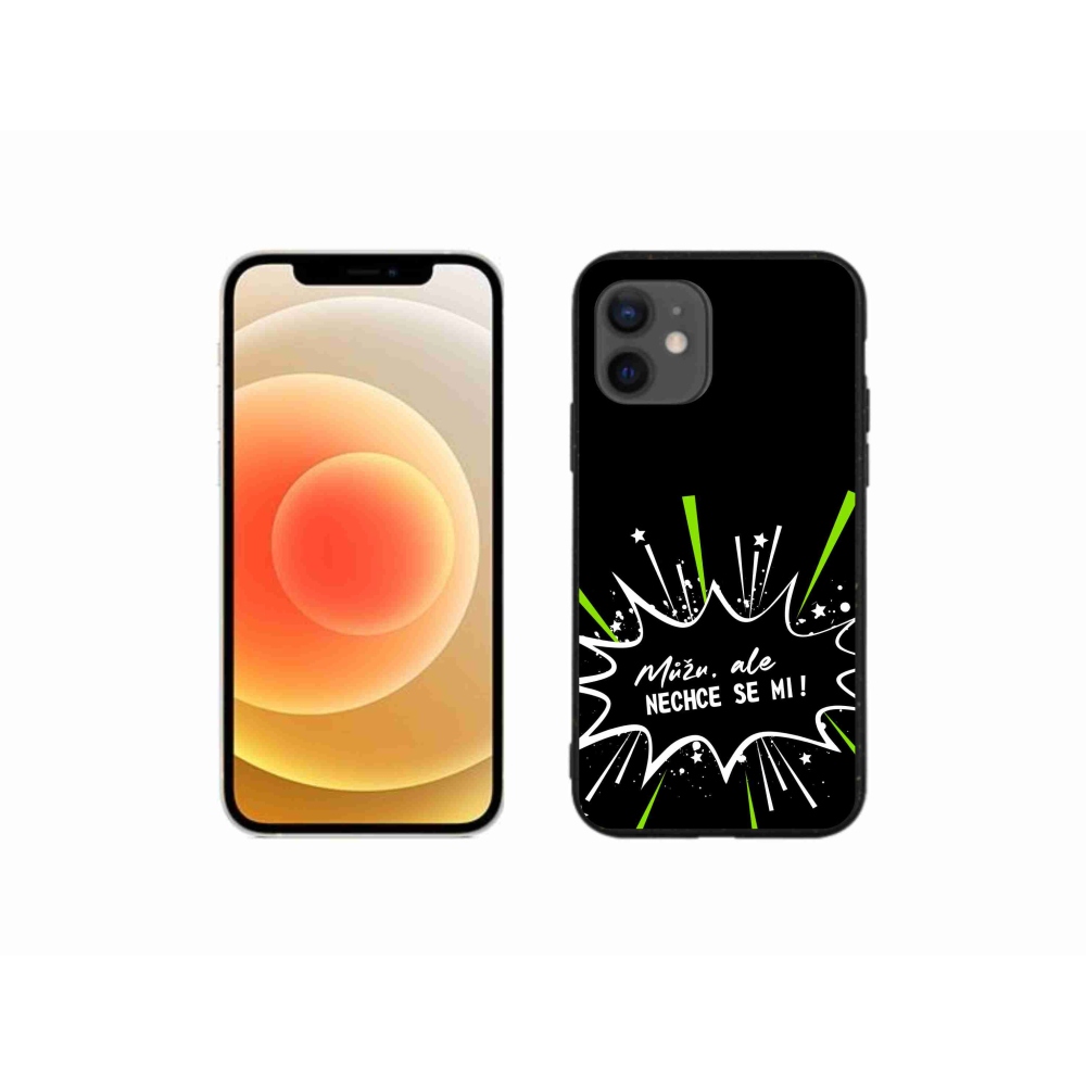 Gél borítás mmCase iPhone 12 mini készülékhez - vicces szöveg 11 fekete háttér