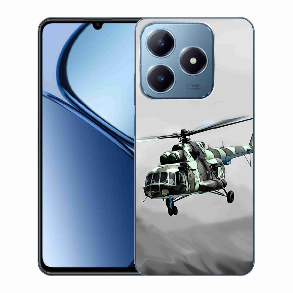 Zselés borítás mmCase a Realme C63-hoz - katonai helikopter