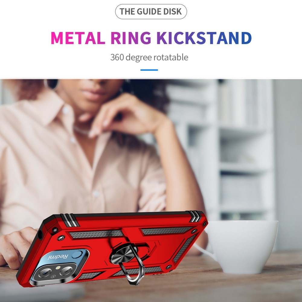 Gyűrűálló borítás Xiaomi Redmi 12C-hez - piros