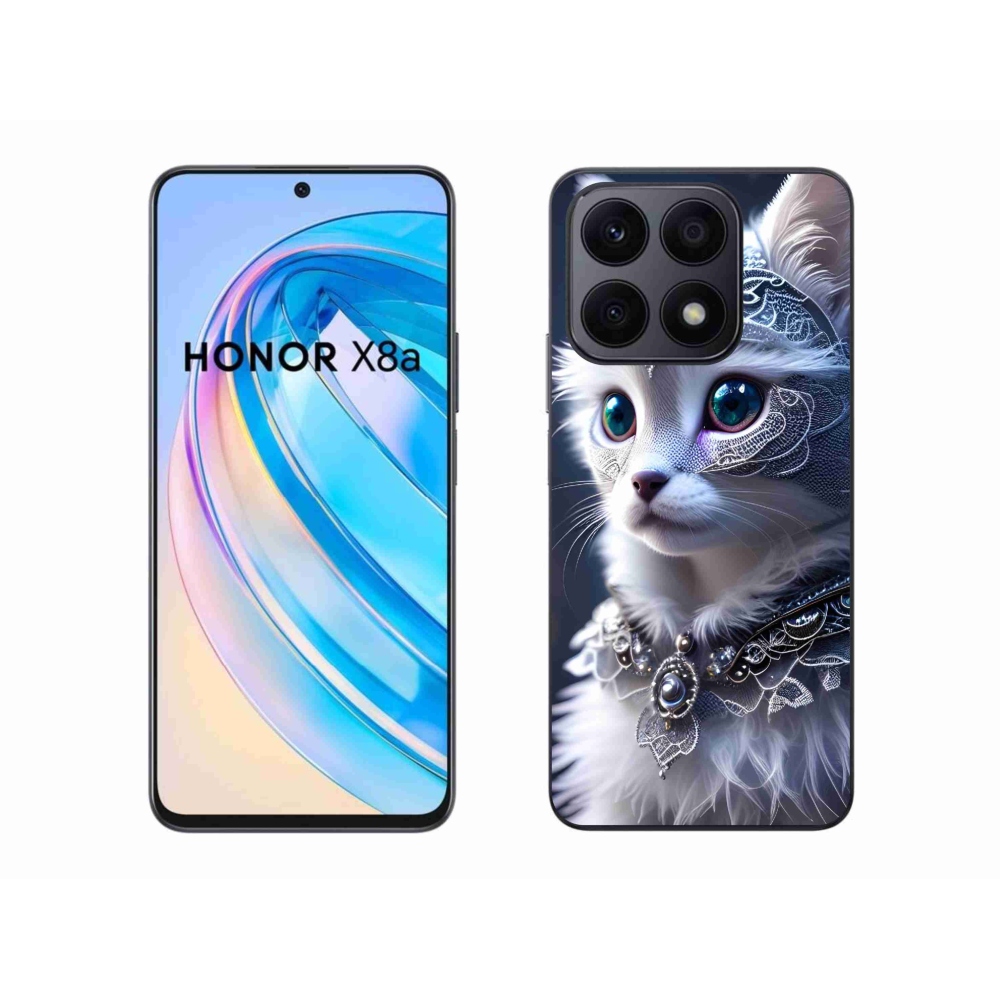 Zselés borítás mmCase a Honor X8a készülékhez - fehér macska