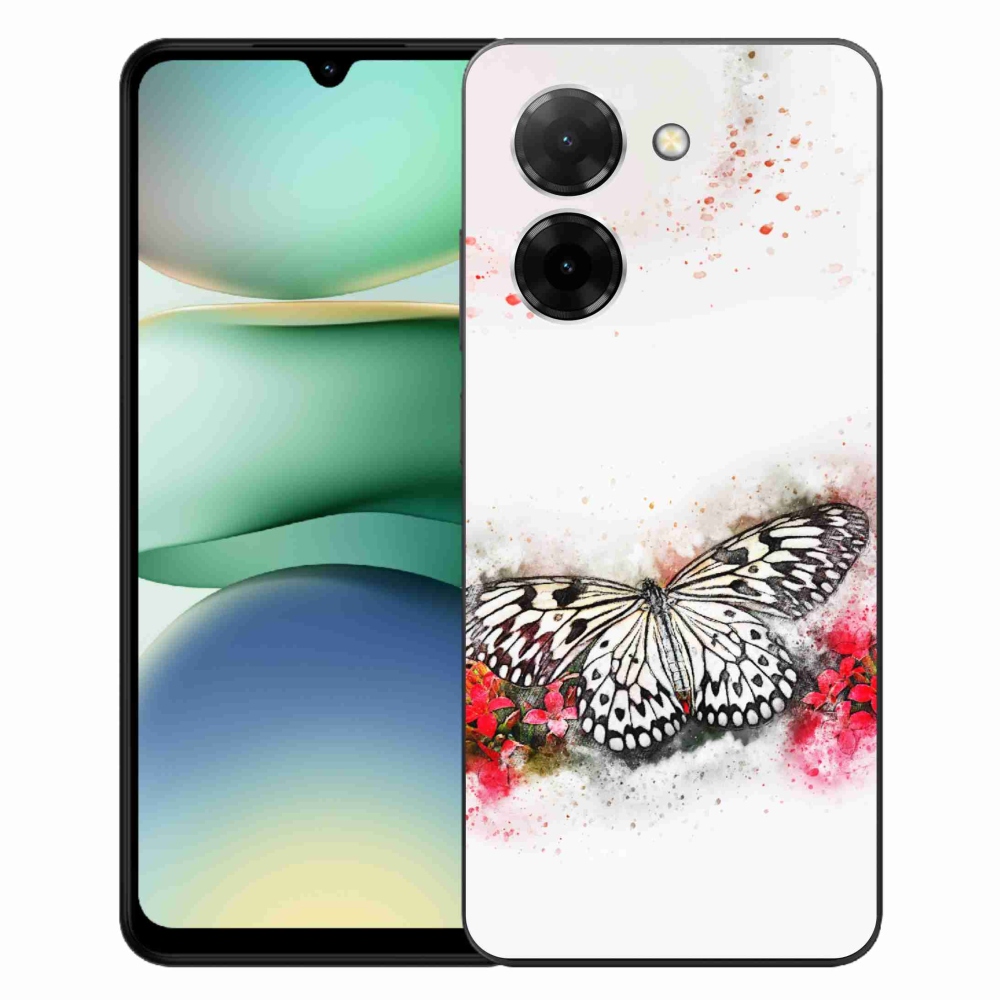 Gél borítás mmCase a Xiaomi Redmi A5 (173.45x79.35x8.45mm) - fekete-fehér pillangóhoz