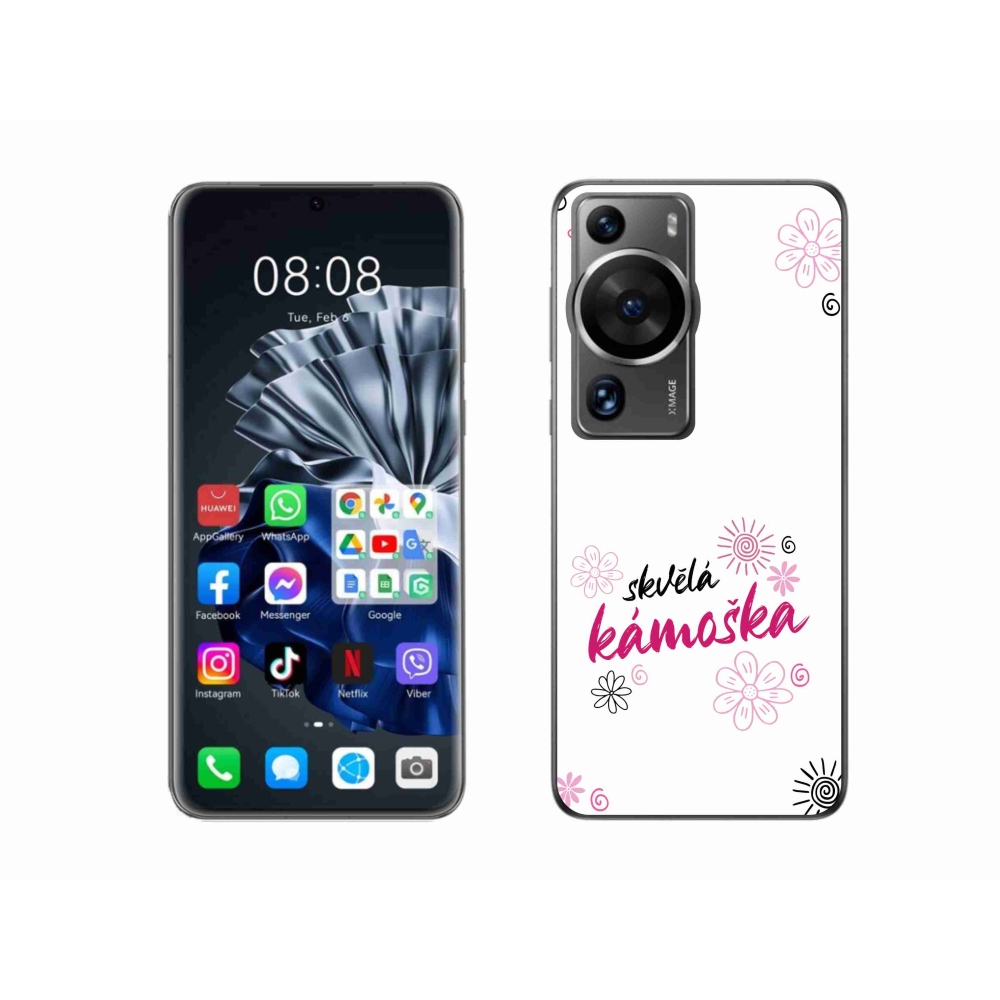 Gél borítás mmCase a Huawei P60 Pro - nagyszerű haver fehér háttérrel