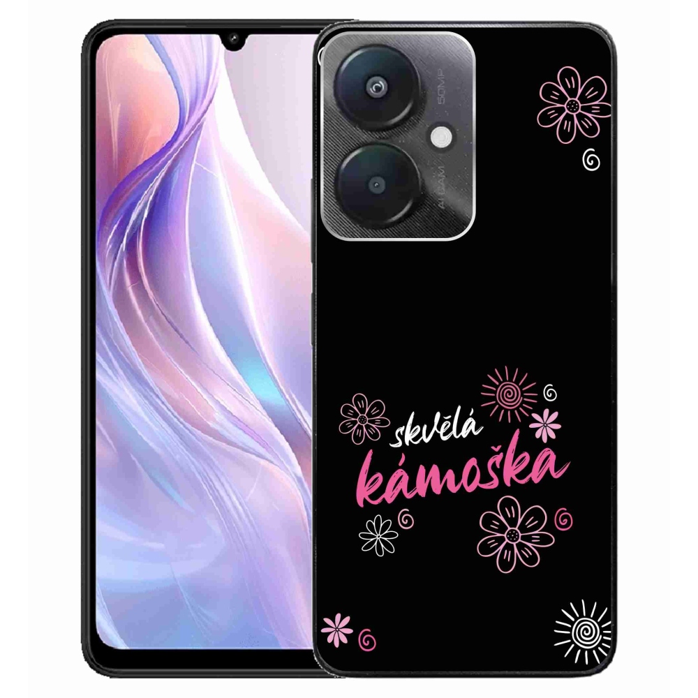 Gél borító mmCase a Xiaomi Redmi 13C 5G - nagyszerű haver fekete háttérrel