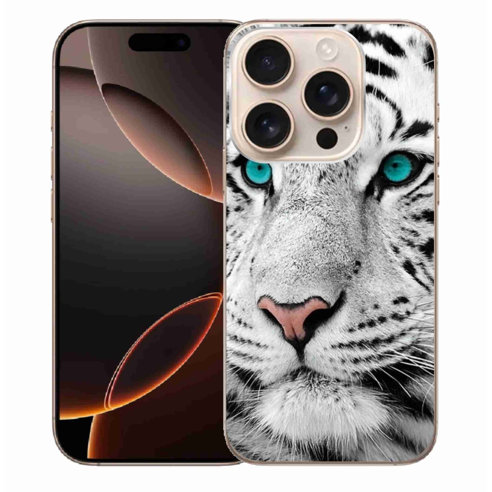 Zselés borítás mmCase iPhone 16 Pro Max készülékhez - fehér tigris
