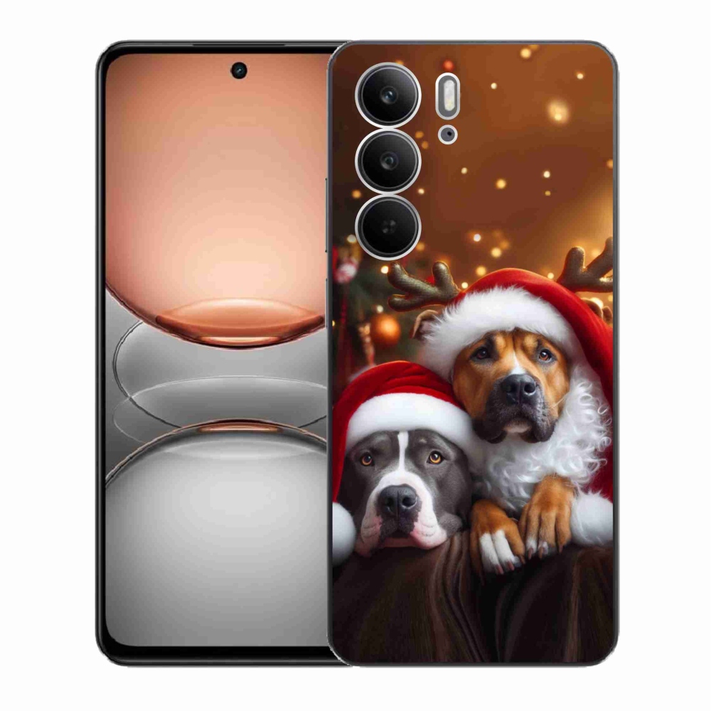 Gél borító mmCase a Realme C75 készülékhez - Karácsonyi kutyák