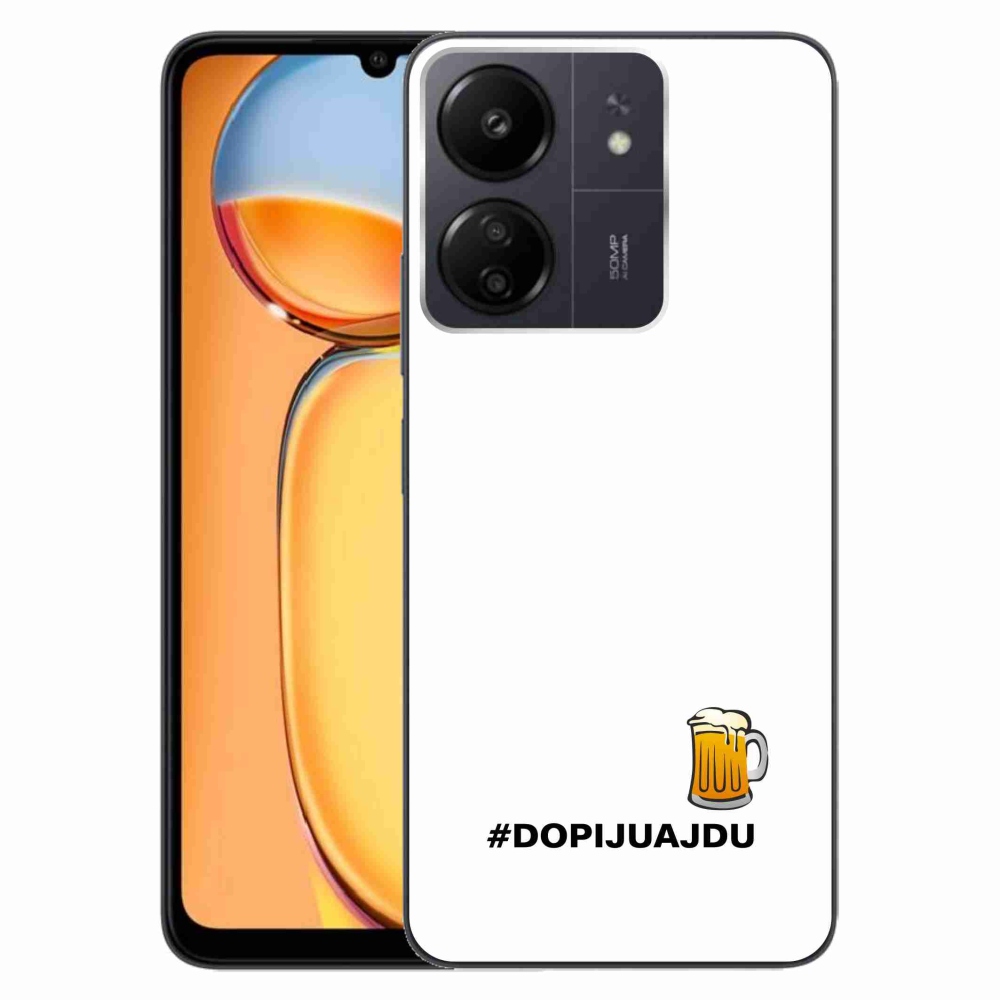 Gél borító mmCase a Xiaomi Poco C65/Redmi 13C - sör motívum 1 fehér háttérrel