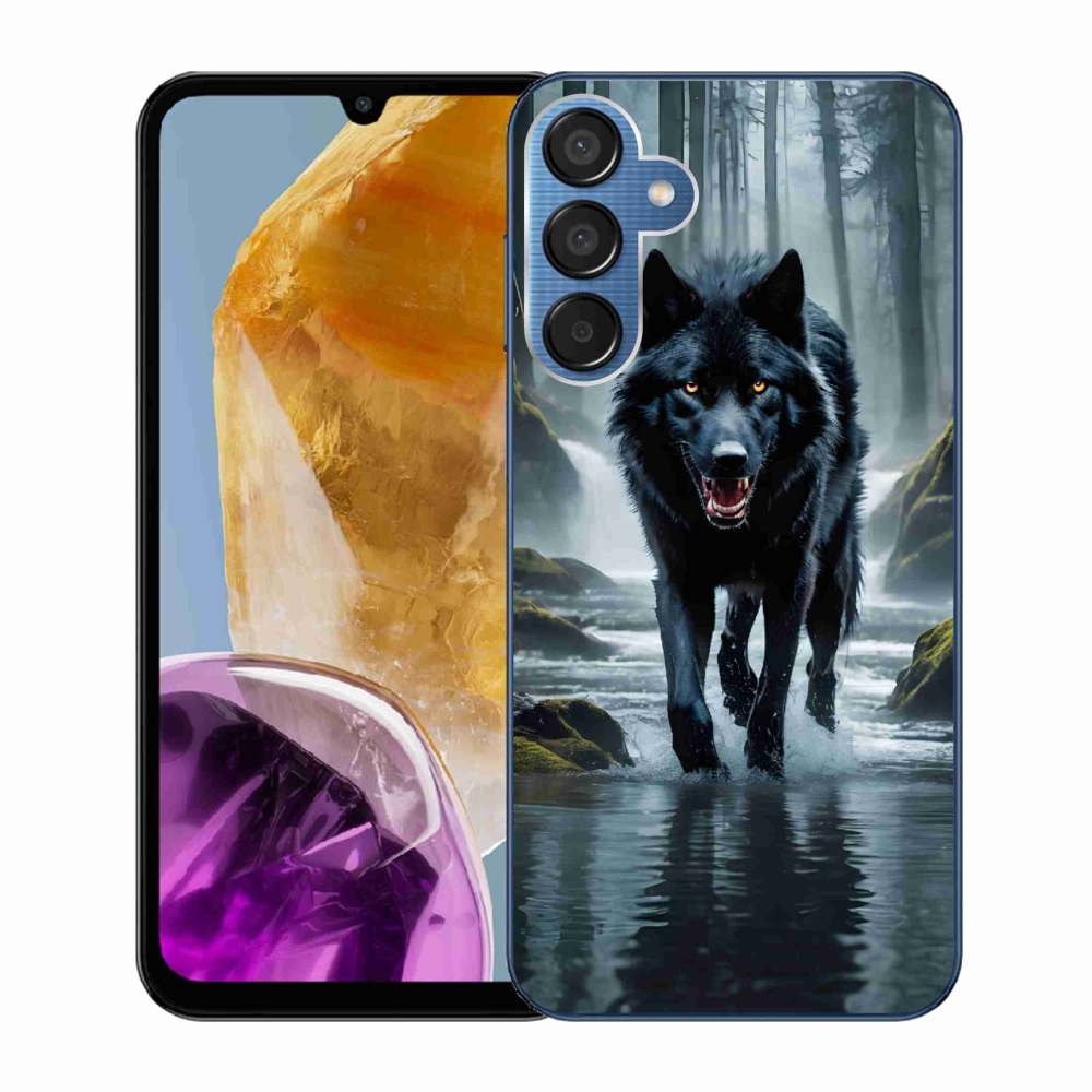 Gél védőhuzat mmCase Samsung Galaxy M15 5G - fekete farkas