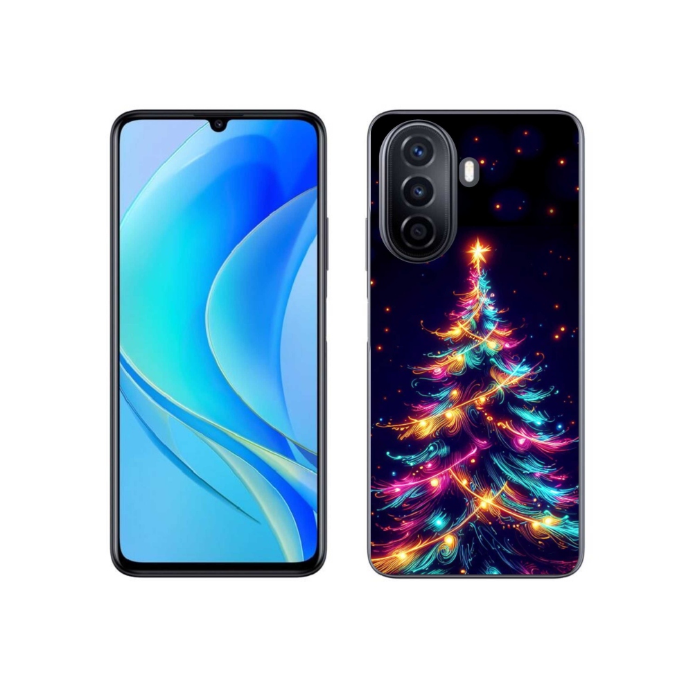 Gél borítás mmCase a Huawei Nova Y70-en - neon karácsonyfa