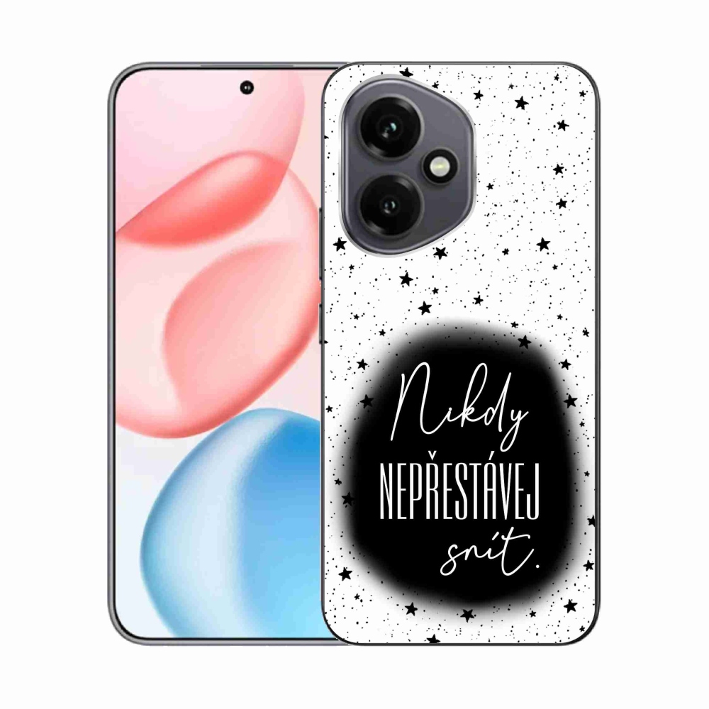 Zselés borító mmCase a Honor 400-hoz - idézet 1 fekete-fehér háttérrel