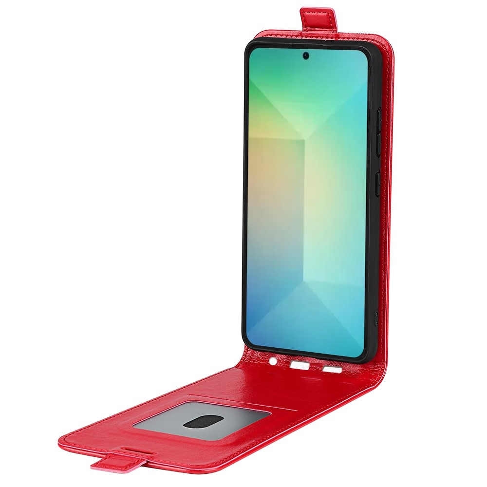 Függőleges könyvtáska Samsung Galaxy S25 készülékhez - piros