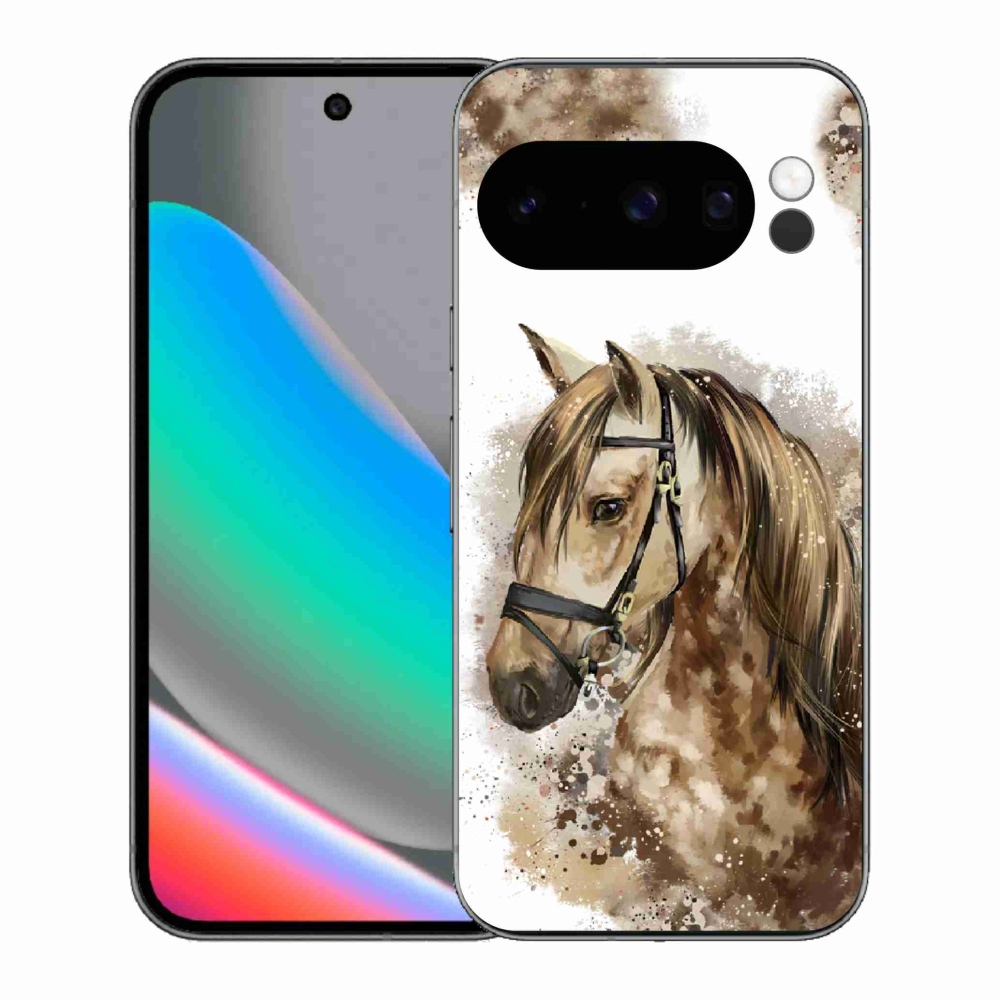 Zselés borítás mmCase a Google Pixel 10 Pro számára - barna rajzfilm ló