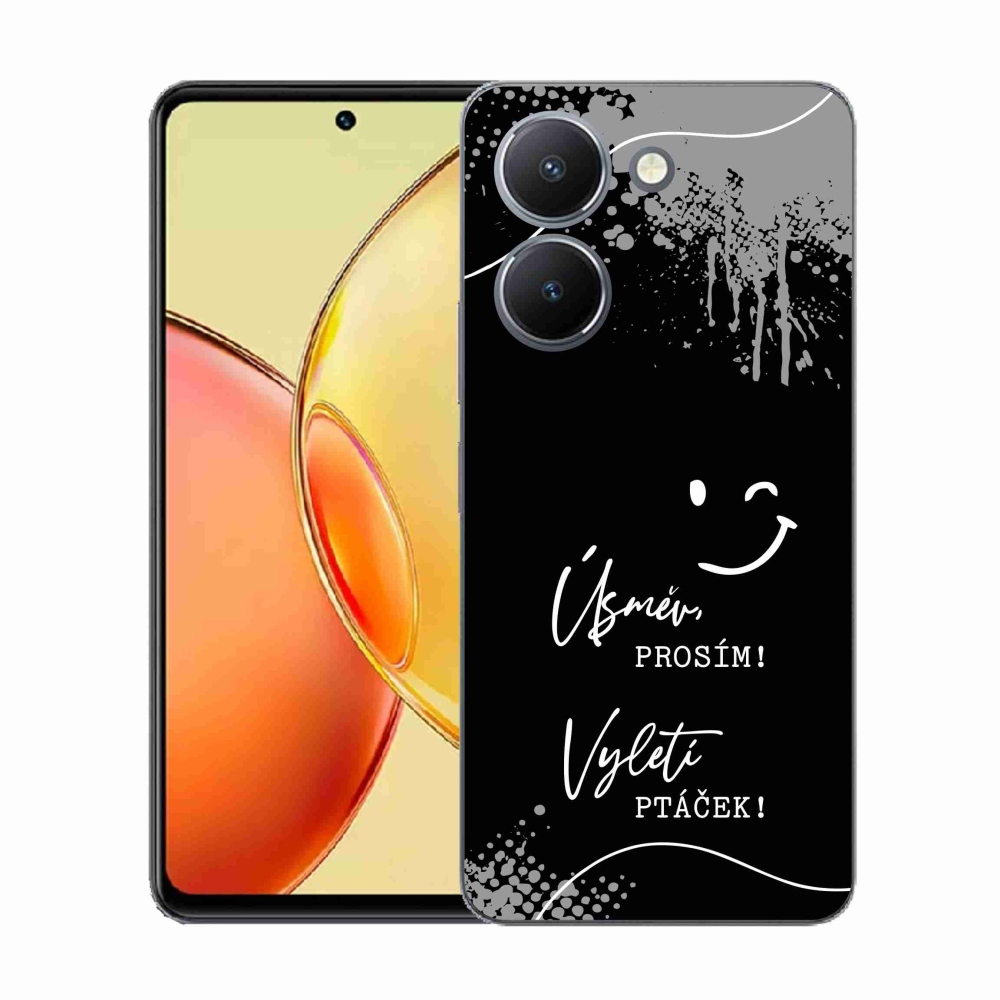Gél borító mmCase a Vivo Y36-hoz - vicces szöveg 4 fekete háttérrel