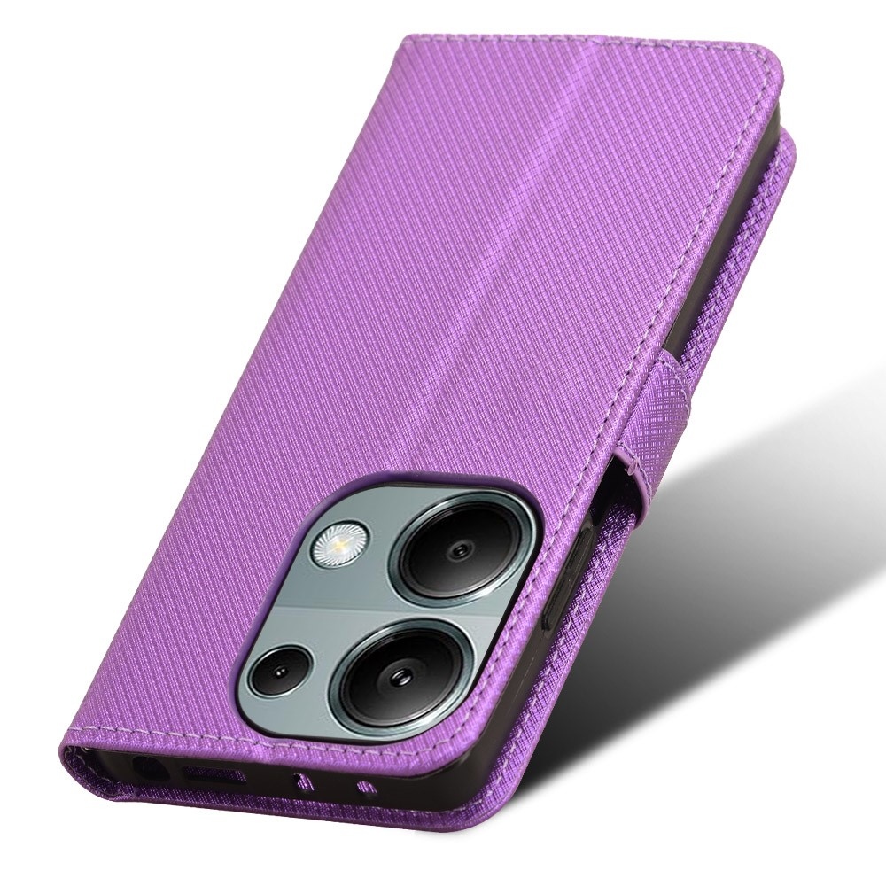 Gyémánt könyv tok Xiaomi Redmi Note 14S/Note 13 Pro 4G/Poco M6 Pro - lila