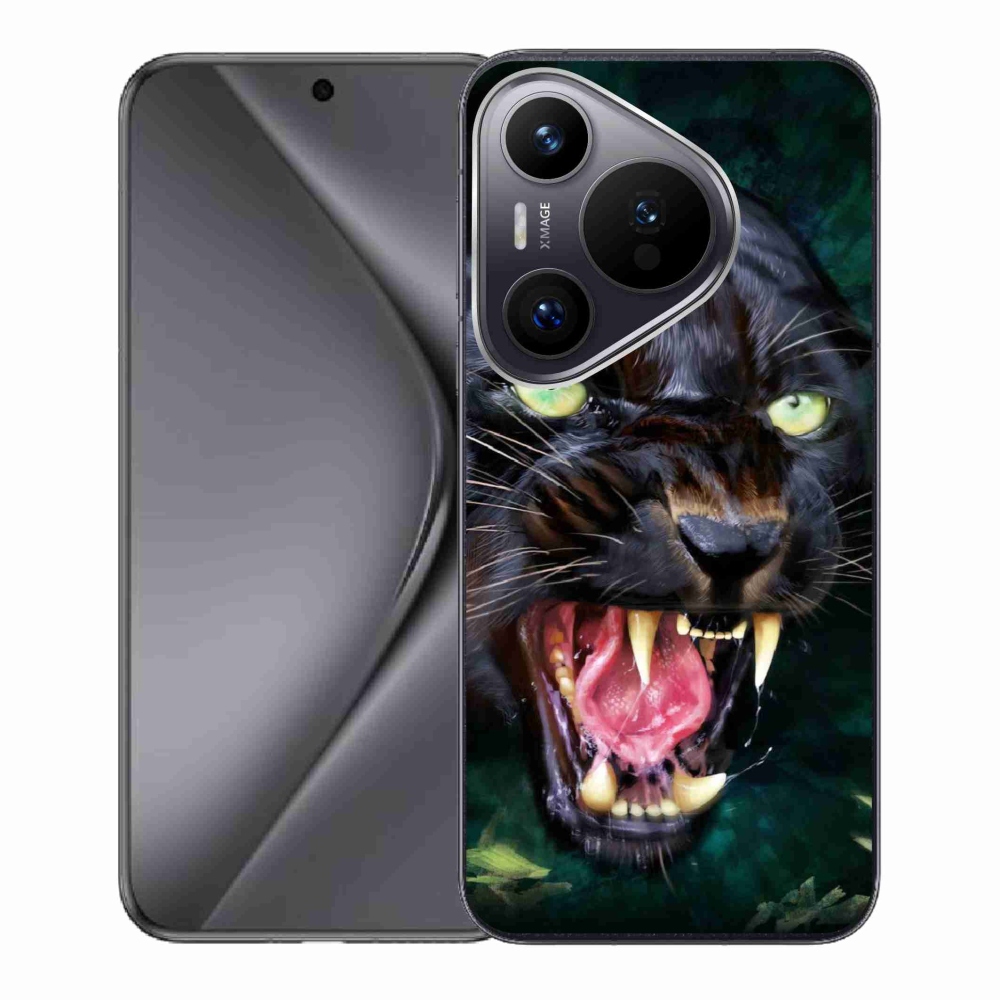 Gél borító mmCase a Huawei Pura 70-hez - dühös fekete párduc