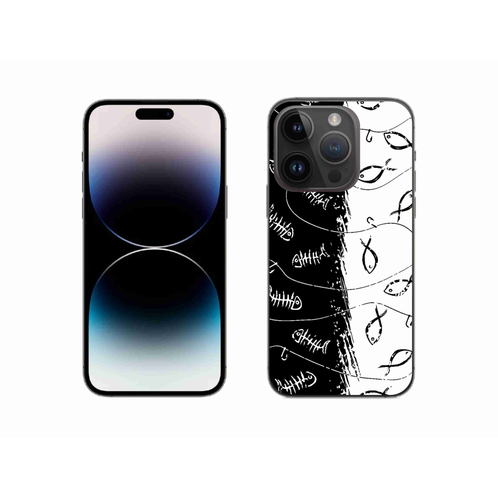 Zselés borítás mmCase iPhone 14 Pro készülékhez - csontvázak és halak