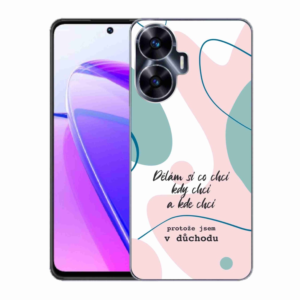 Gél borító mmCase a Realme C55 készülékhez - vicces szöveg 10 fehér háttér