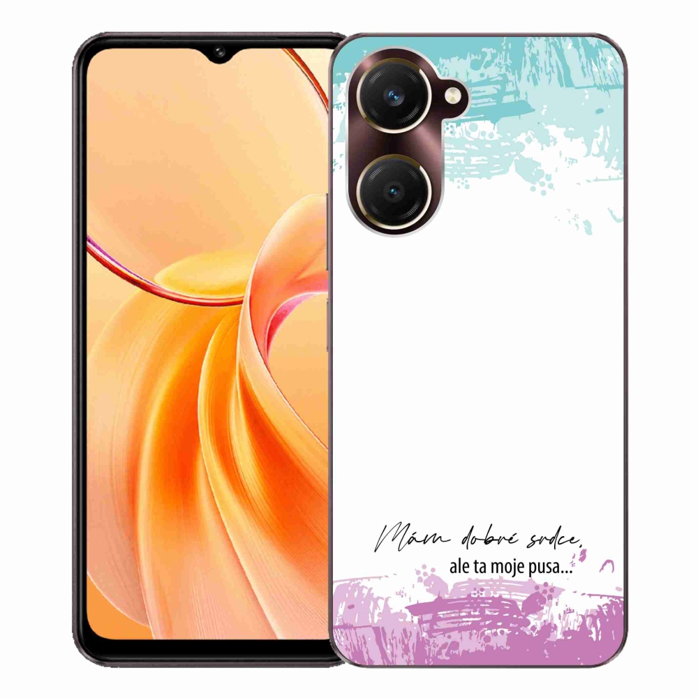 Gél borító mmCase a Vivo Y28s 5G-hez - vicces szöveg 3 fehér háttérrel