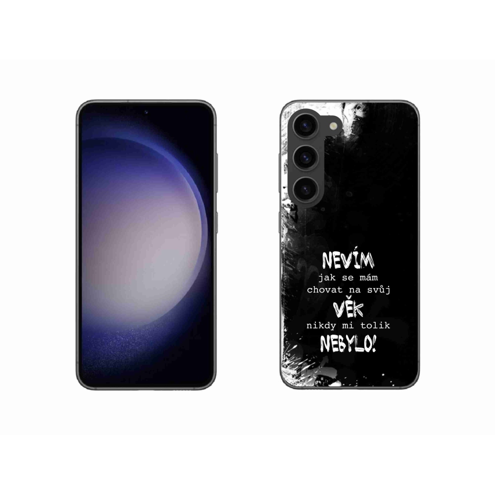 Gél borítás mmCase Samsung Galaxy S23 5G - vicces szöveg 14 fekete háttér