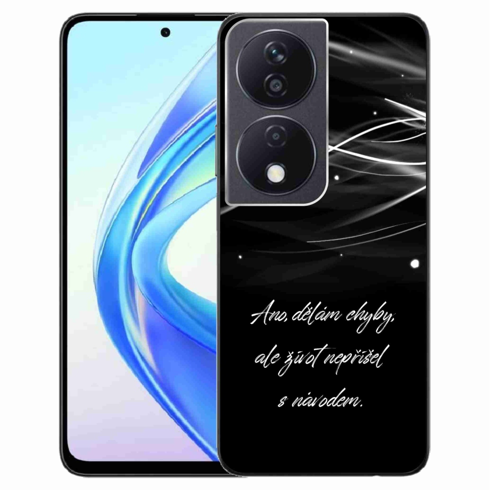 Zselés borítás mmCase a Honor X7b/Honor 90 Smart készülékhez - idézem fekete háttérrel