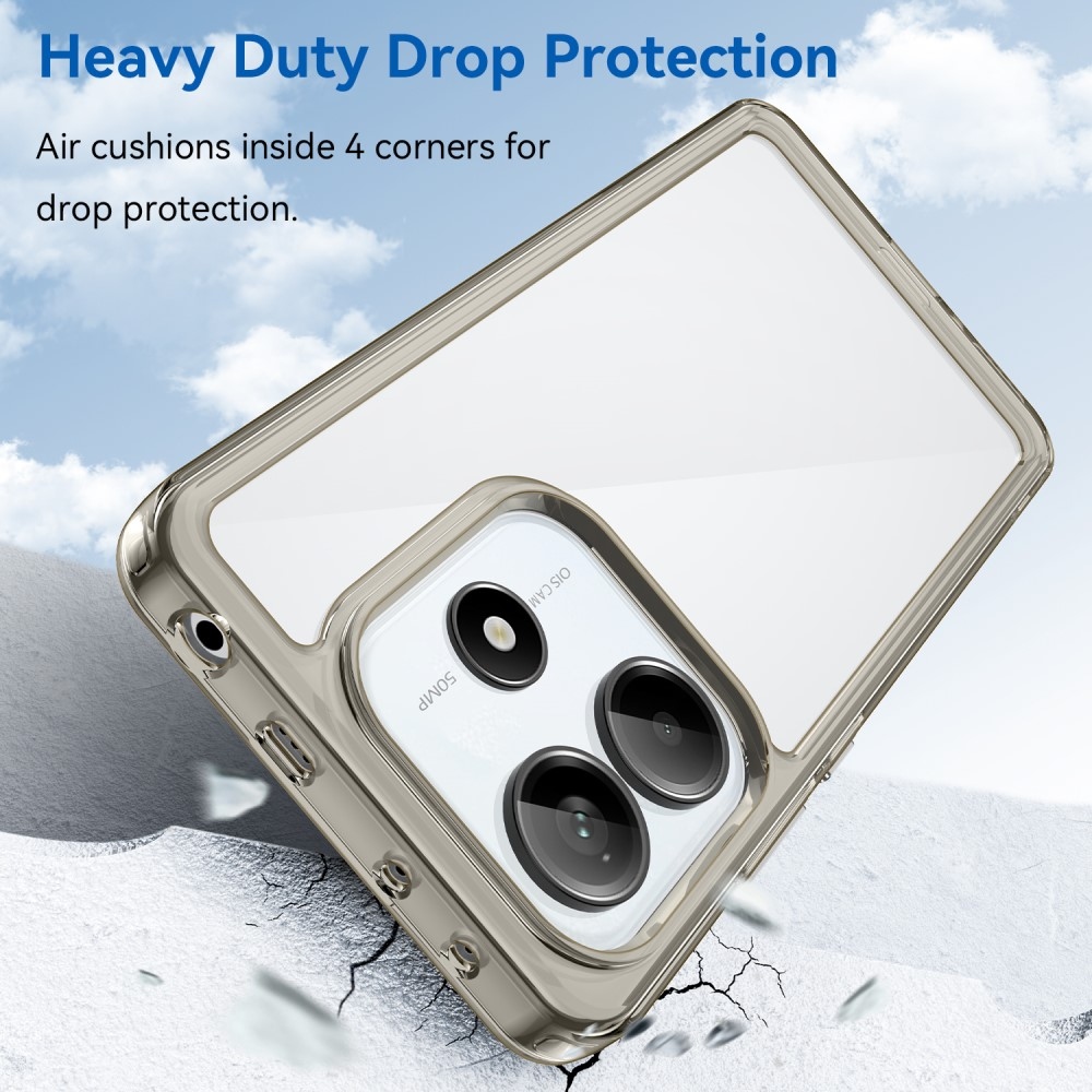 Gél tok kemény hátlappal a Xiaomi Redmi Note 14 5G-hez - szürke