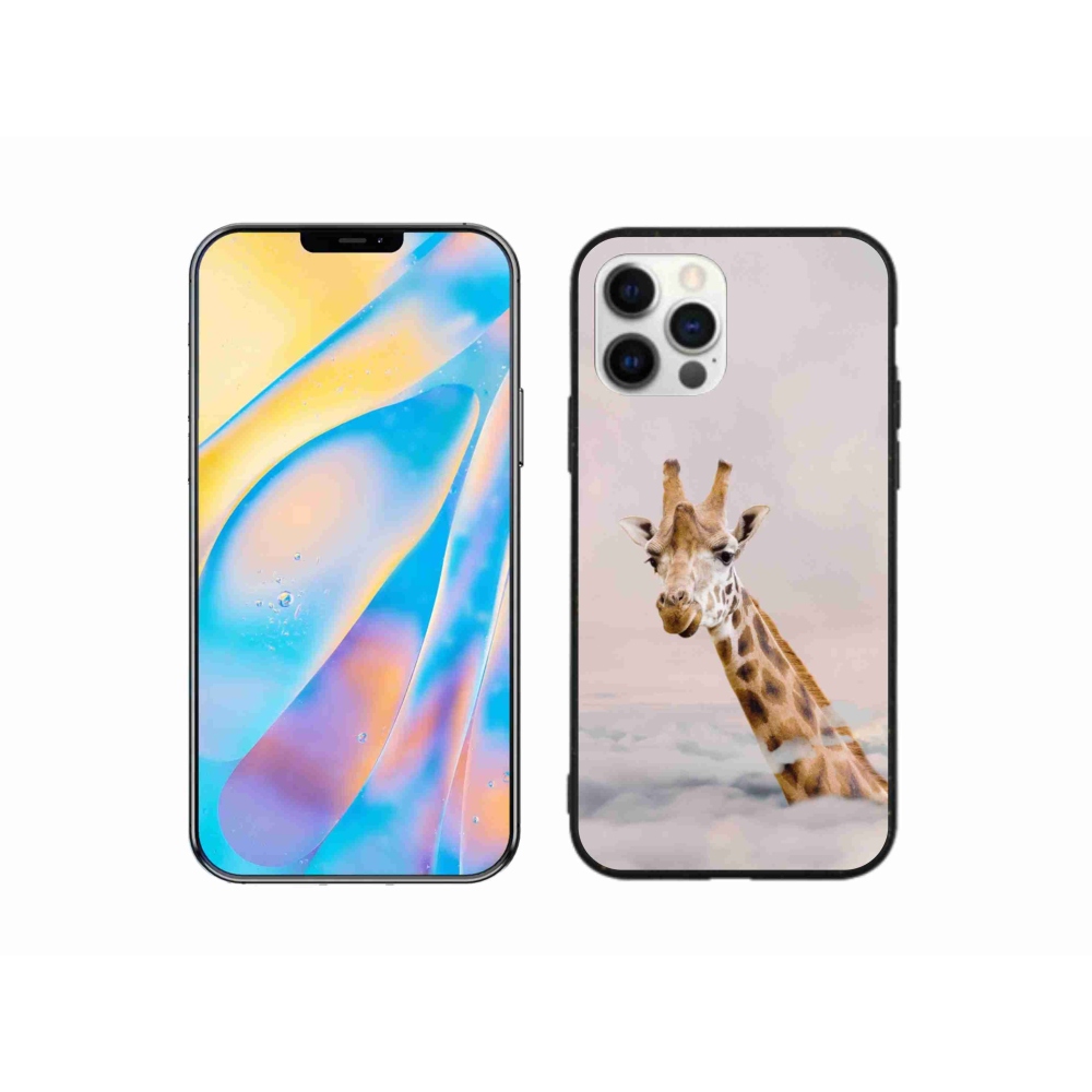 Zselés borítás mmCase iPhone 12 készülékhez - zsiráf a felhőkben