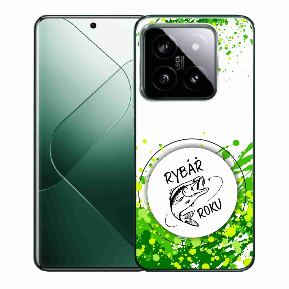 Gél borító mmCase a Xiaomi 14 - halász az év fehér háttérrel