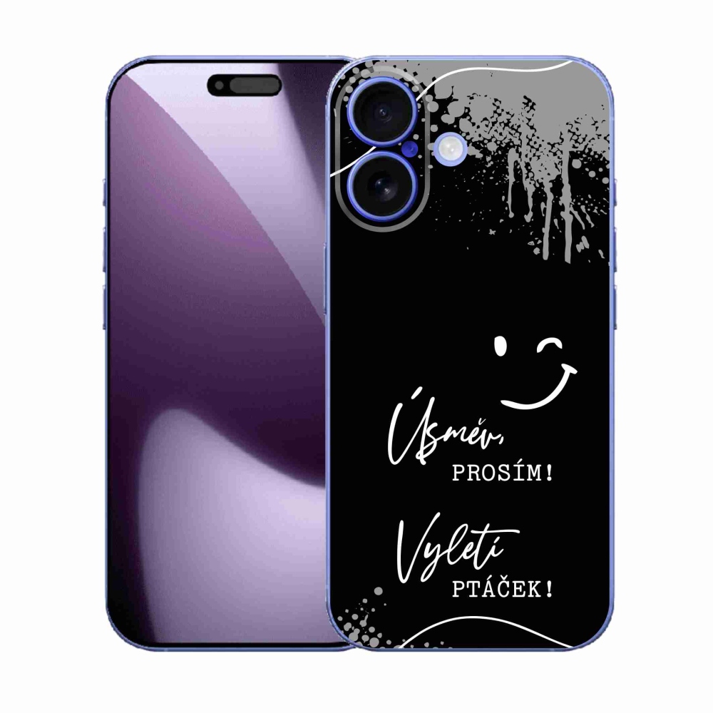 Gél borító mmCase iPhone 17 készülékhez - vicces szöveg 4 fekete háttér