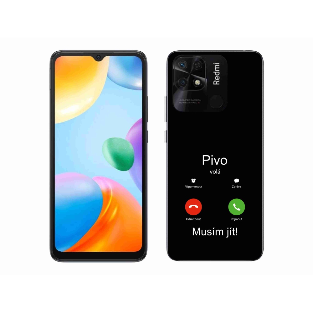 Gél borító mmCase a Xiaomi Redmi 10C - sör hívja fekete háttérrel