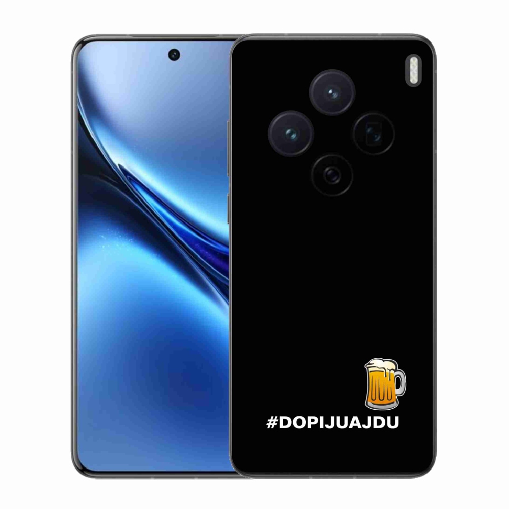 Gél borító mmCase a Vivo X200 5G készülékhez - sör motívum 1 fekete háttérrel